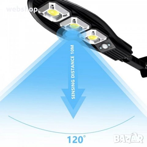 Соларна LED Лампа Кобра 600W IP65 със стойкa и дистанционно, снимка 5 - Соларни лампи - 33870077