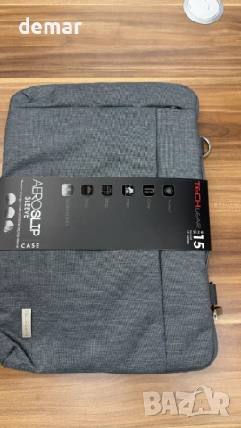 TECHGEAR защитен калъф за лаптоп 15.6 инча, с дръжка, презрамка и джобове, водоустойчив, сив, снимка 10 - Чанти - 53783506
