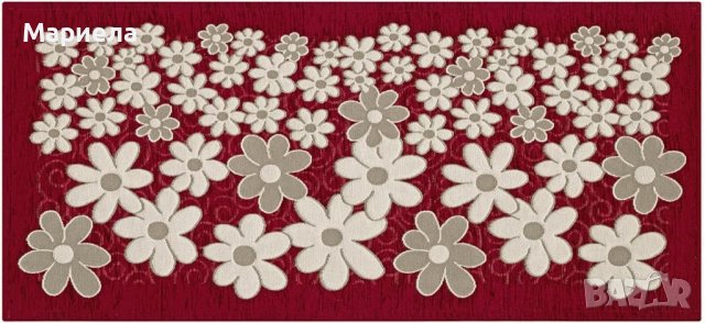 Италиански Кухненски килим 55 x 80cм,  Миещ се Червен на цветя