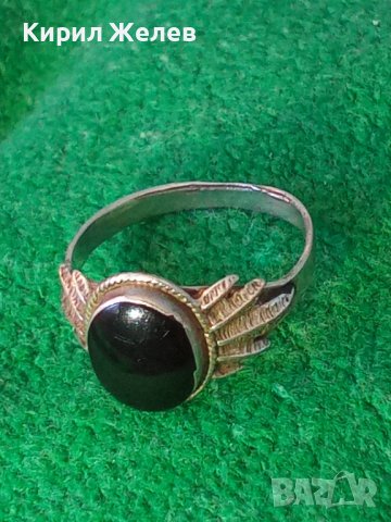 СКЪПОЦЕНЕН АНГЛИЙСКИ РЕТРО АР НУВО СРЕБЪРЕН ПРЪСТЕН СРЕБРО 925 с ЮВЕЛИРНО ШЛИФОВАН ЧЕРЕН ОНИКС 29068, снимка 5 - Пръстени - 40762761