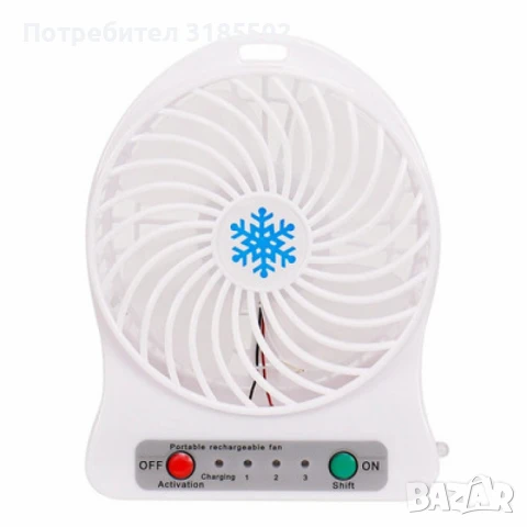 Преносим мини вентилатор за дом или офис, с USB Зареждане, снимка 6 - Други - 50879754