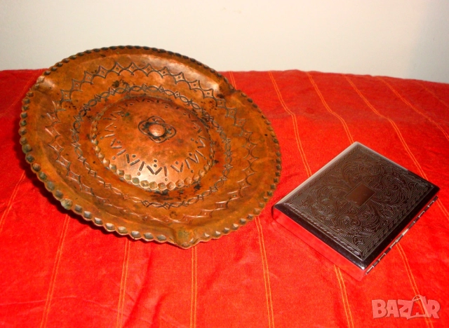 Винтидж кован, масивен, меден пепелник 100 год, снимка 5 - Антикварни и старинни предмети - 52802261