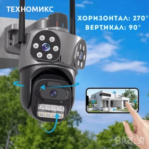 Външна WiFi Камера с три обектива и аларма , снимка 10 - IP камери - 51343955