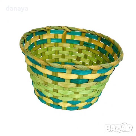 3647 Голяма плетена кашпа цветен панер, 25 см, снимка 2 - Декорация за дома - 40108372