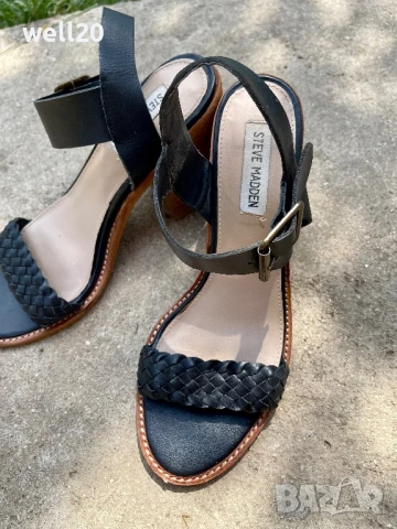 Сандали естествена кожа и дървена подметка Steve Madden, снимка 2 - Сандали - 51140257