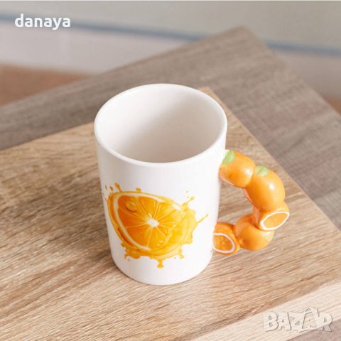 4003 3D керамична чаша Fresh Banana Orange 380 мл., снимка 7 - Чаши - 42140671
