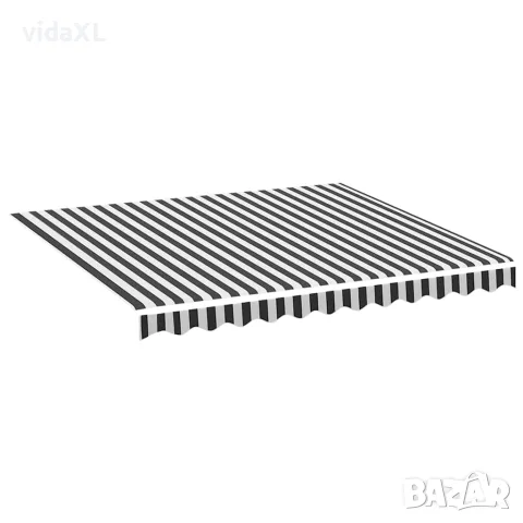 vidaXL Резервен плат за тента, антрацит и бяло, 300x250 см, полиестер