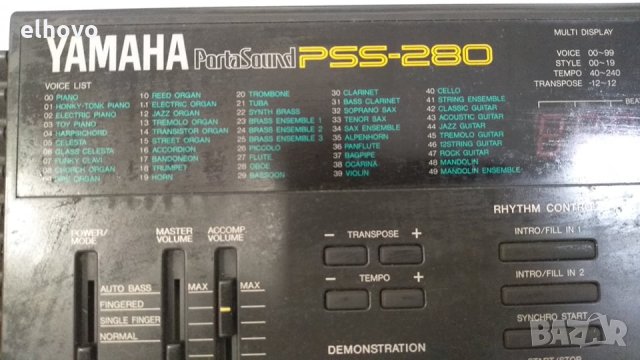 Синтезатор YAMAHA PSS-280, снимка 3 - Синтезатори - 34667415