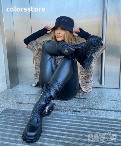 Равни боти - черна кожа - B0920