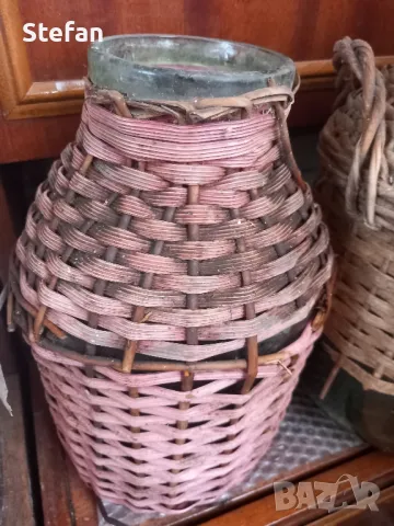 Стари плетени буркани, снимка 3 - Антикварни и старинни предмети - 50057575