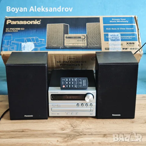 Panasonic SC-PM250B Bluetooth/CD/USB Hi-Fi система с оригинален кашон