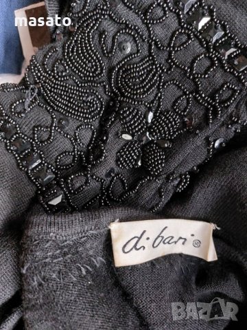 d.bari - черен вълнен пуловер с камъни, снимка 4 - Блузи с дълъг ръкав и пуловери - 33887628