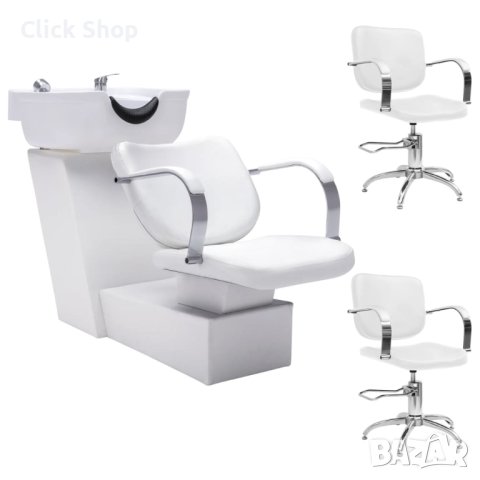 Фризьорска мивка със салонни столове от изкуствена кожа, снимка 1
