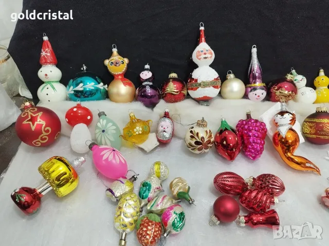 Стъклени играчки за елха , снимка 2 - Антикварни и старинни предмети - 38818937
