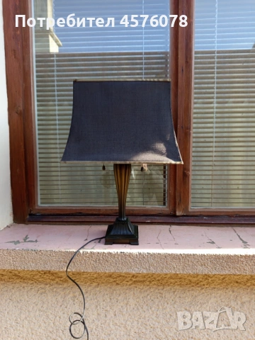 ретро мраморни и дървена лампа, снимка 2 - Лампиони - 53615457