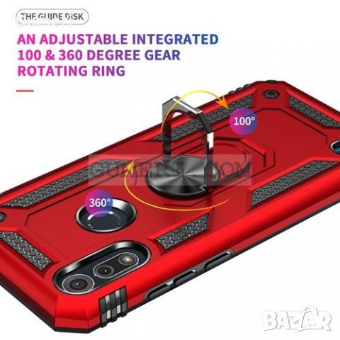 Motorola Moto E6s (2020) - Противоударен Хибриден Гръб с Ринг, снимка 7 - Калъфи, кейсове - 34841409