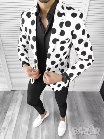 Спортно-елегантно сако Черно бяло "Деленис", снимка 2 - Сака - 44230171