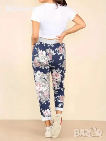 Лек панталон на цветя за лятото удобен и мек размер Л , снимка 2 - Къси панталони и бермуди - 50167496