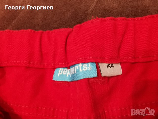 Червени дънкови панталонки, снимка 4 - Детски къси панталони - 41537065