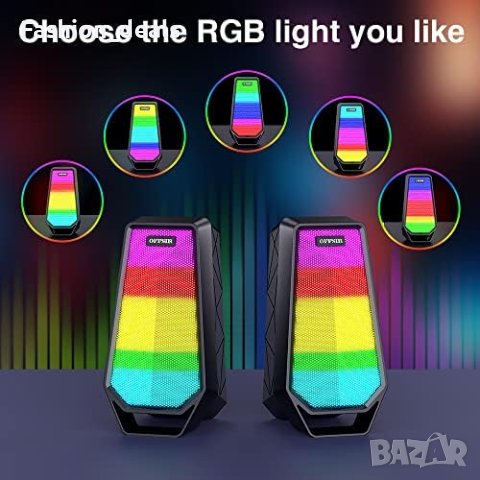 Нов USB Високоговорител за компютър, Bluetooth/RGB светлинни ефекти Игри, снимка 5 - Друга електроника - 41466102
