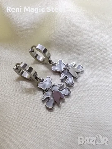 Обеци от медицинска стомана , снимка 6 - Обеци - 50219587