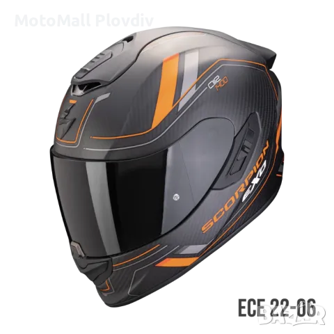 Каска SCORPION EXO-1400 EVO II CARBON AIR MIRAGE Matte black-Orange