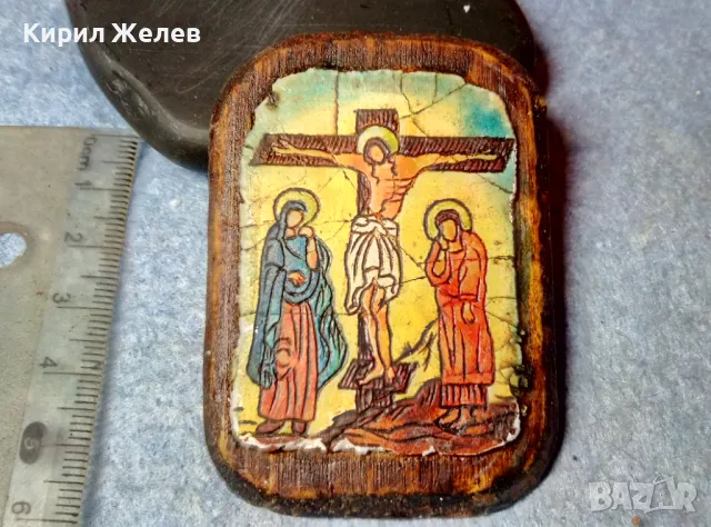 ХРИСТОВОТО РАЗПЯТИЕ ИЗТОЧНОПРАВОСЛАВНА ИКОНА РЪЧНА ХУДОЖЕСТВЕНА ИЗРАБОТКА ВЪРХУ ДЪРВО 47636, снимка 8 - Икони - 47917376