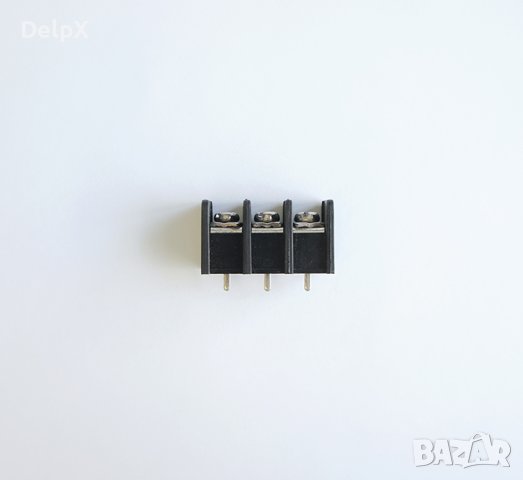 Лустер клема за платка 20A 220V черна 3pin 4mm2, снимка 1 - Друга електроника - 42588993