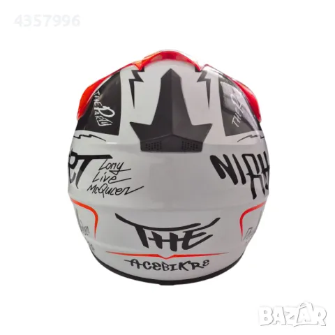  Крос Каска PA1015 - Бяло/Червено, снимка 3 - Аксесоари и консумативи - 49424357