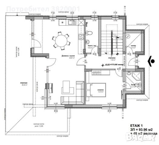 Двуетажна къща с 3 спални в Приселци в самостоятелен парцел, снимка 6 - Къщи - 52328233