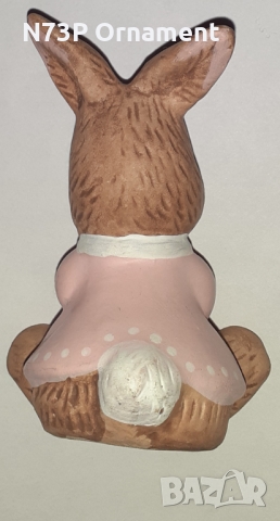 СЕДНАЛО СЛАДКО ЗАЙЧЕ.КЕРАМИКА.РЪЧНО РИСУВАНО. , снимка 3 - Колекции - 36099020