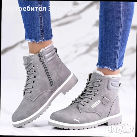 Топли и с пух дамски боти , снимка 3 - Дамски боти - 52747529