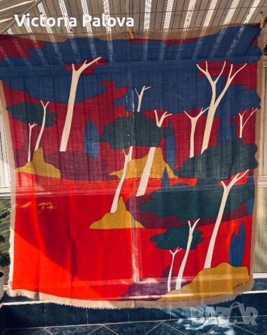 Колекционерски vintage шал GRÈS PARIS -рядък колекционерски екземпляр, снимка 2 - Шалове - 52043882