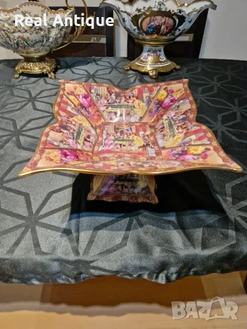 Страхотна голяма антикварна порцеланова фруктиера , снимка 2 - Антикварни и старинни предмети - 49426245