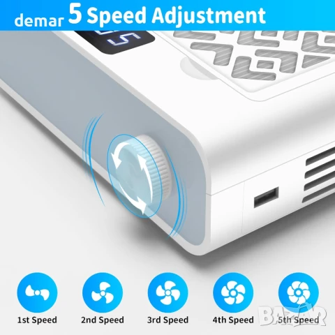 Прахоуловител за нокти CGBE 3600 об/мин, 5 скорости, 2 филтъра и 10 филтърни хартии, снимка 3 - Продукти за маникюр - 51200390