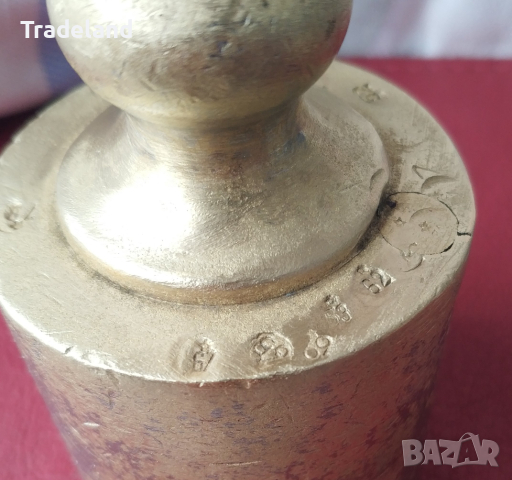 Старинна бронзова теглилка от 1 кг., от едни по-добри времена, снимка 3 - Антикварни и старинни предмети - 44631424