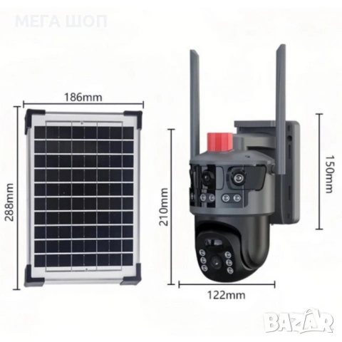 Соларна Wi-fi камера с панорамен изглед, снимка 5 - IP камери - 53863436
