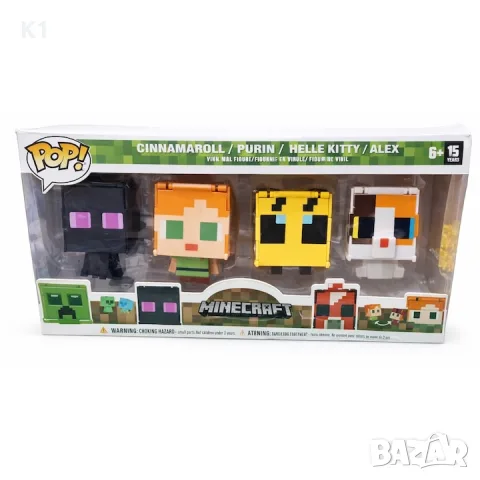 Funko Pop комплект от 4бр трансформиращи се 2в1 фигурки Майнкрафт, Minecraft Funko Pop Фънко Поп