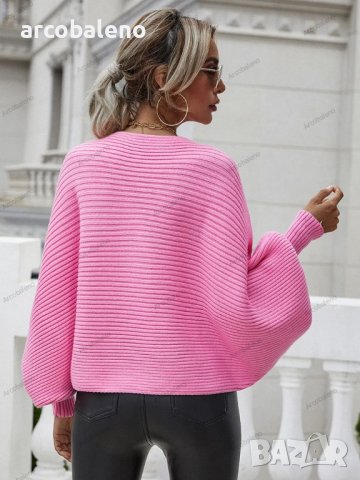 Дамски свободен пуловер с кръгло деколте и дълги ръкави, 2цвята - 023, снимка 15 - Блузи с дълъг ръкав и пуловери - 42682664