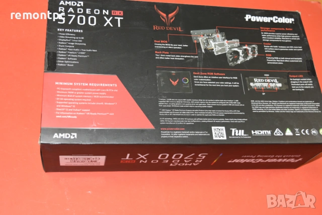 Powercolor AMD Radeon 5700XT 8GB в кутия Видео карта , снимка 2 - Видеокарти - 53593050