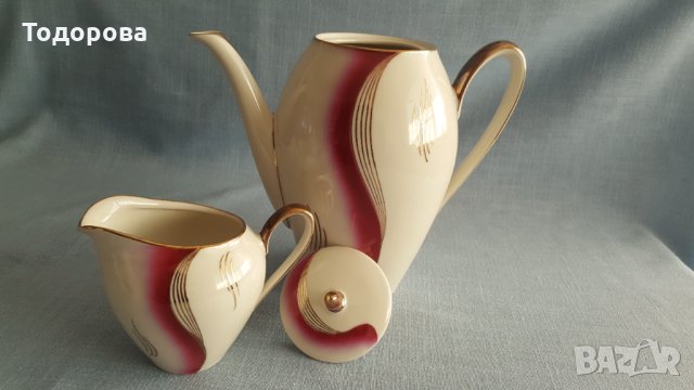 Голяма порцеланова кана и латиера- Бавария, снимка 4 - Антикварни и старинни предмети - 33911321