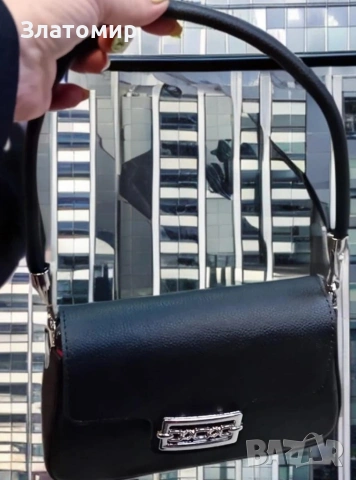 Малка дамска кожена чанта с тик-так закопчаване, снимка 3 - Чанти - 53135480