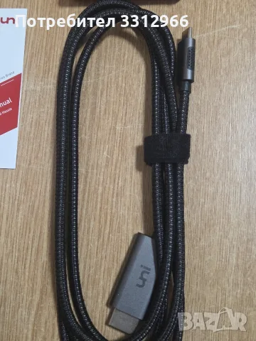 UNI USB-C към HDMI кабел е с дължина 1.8 метра (6 фута) и е в оплетка. Поддържа 4K резолюция , снимка 2 - USB кабели - 56012140