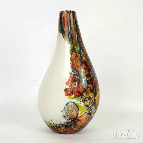 Ваза от арт стъкло "Червена лава"