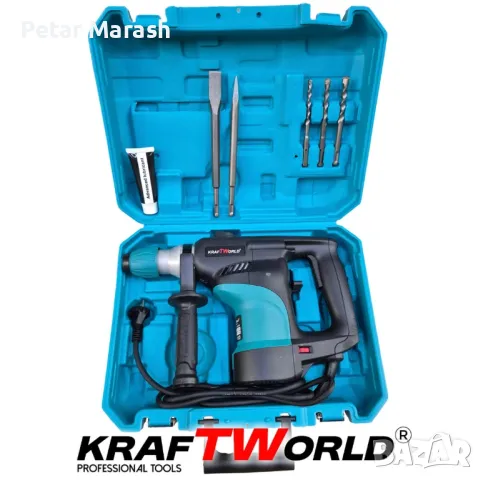 Мощен Ударен Къртач 2000W 5.5J KraftWorld за Тежки Задачи, снимка 5 - Бормашини - 50367137