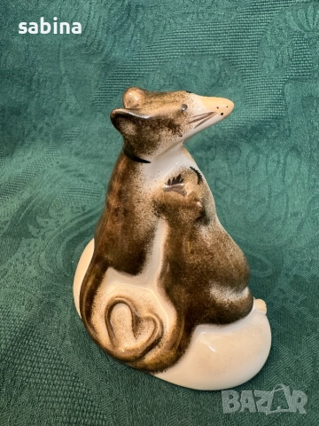 Статуетка „Влюбени плъхчета“. Дулевский фарфоровый завод (Дулево), руска, снимка 2 - Антикварни и старинни предмети - 52998884