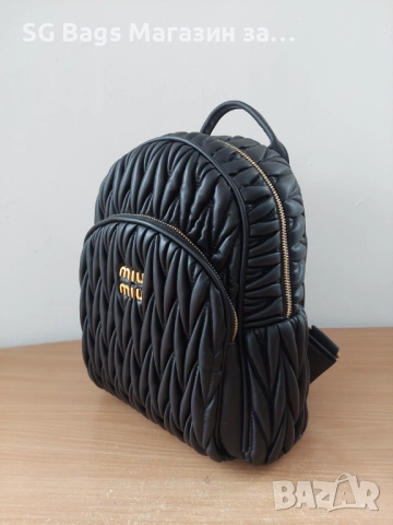 Miu miu miv miv дамска чанта тип раница дамска ряница код 281, снимка 2 - Раници - 42999345