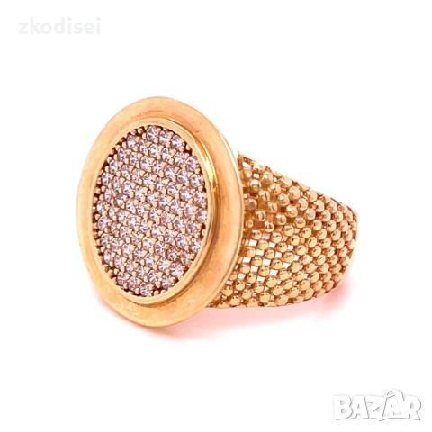 Златен дамски пръстен 4,87гр. размер:53 14кр. проба:585 модел:22806-1, снимка 2 - Пръстени - 53346702