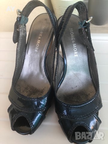 Дамски сандали естествен лак MORE&MORE, снимка 2 - Дамски обувки на ток - 33818721