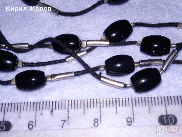 КРАСИВА ЕФЕКТНА СКЪПОЦЕННА ХЕНД - МЕЙД СРЕБЪРНА ГРИВНА СРЕБРО 925 и ЧЕРЕН ОНИКС 38700, снимка 9 - Гривни - 41741244